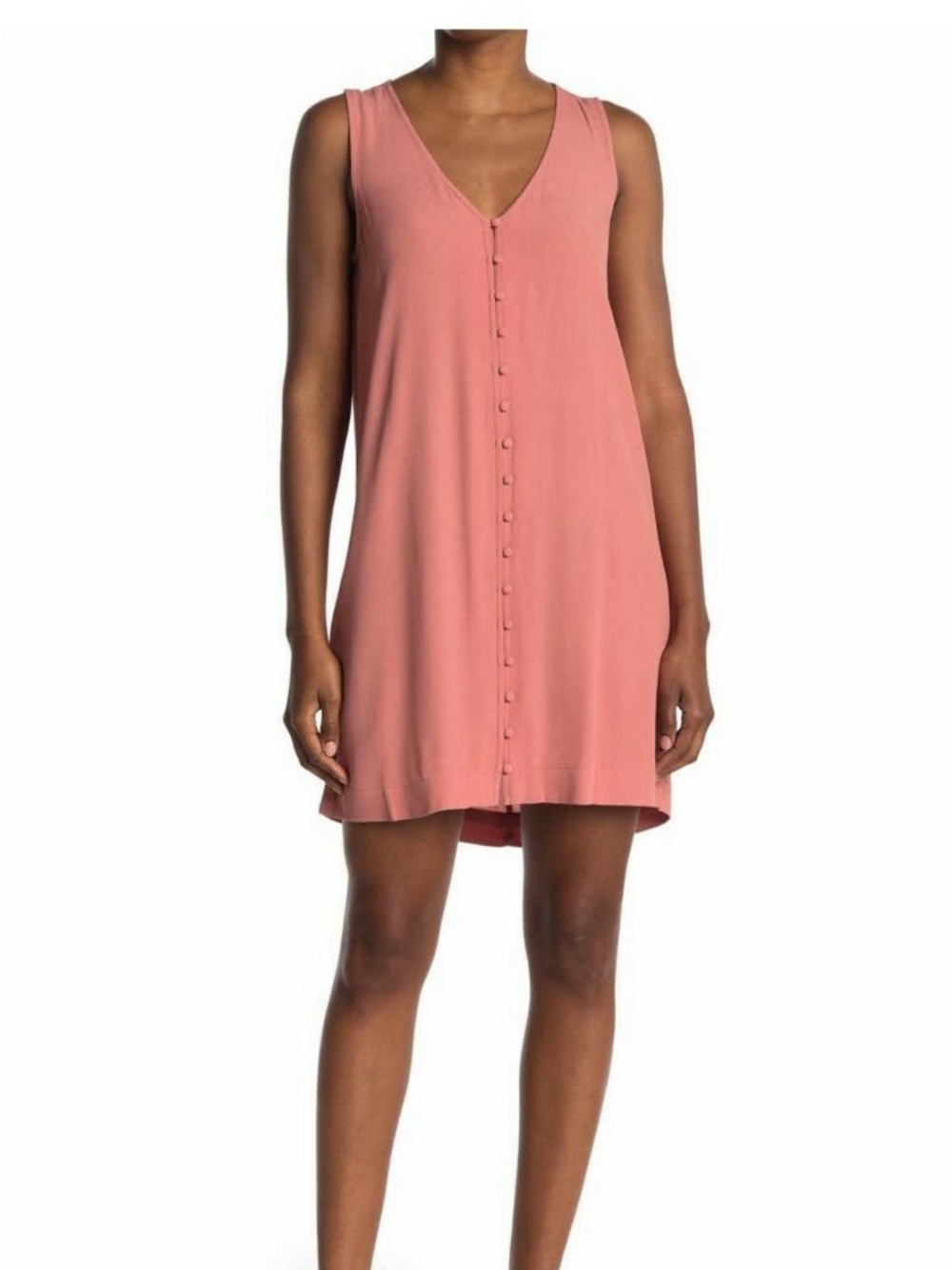 Madewell‎ Heather button front dress v neck blush pink size small